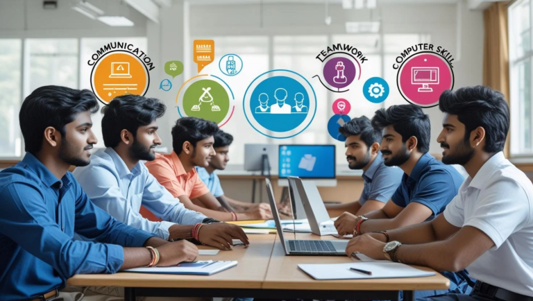 Students learning top job skills for 2025